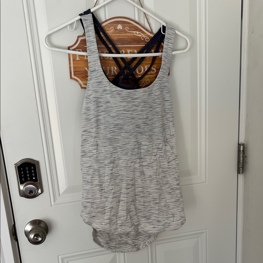Lululemon Athletica Gray Tank Top with Black Straps